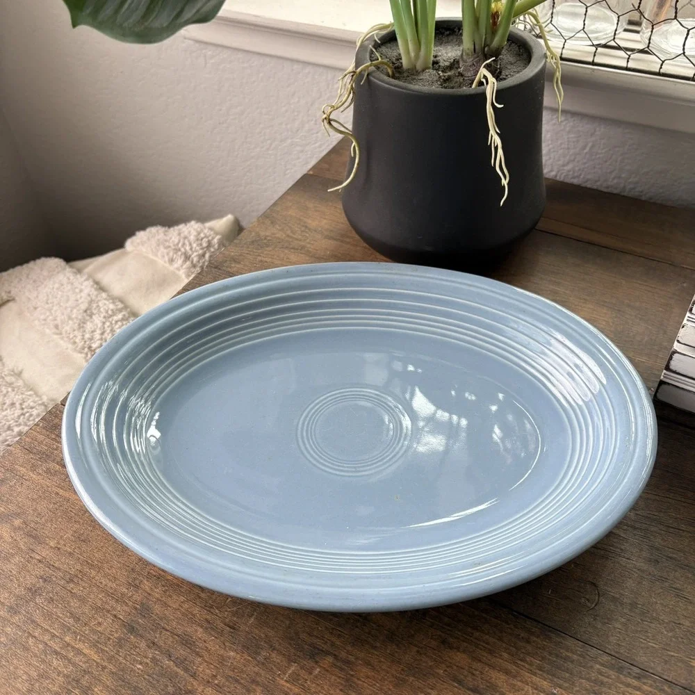 Fiesta Ware HLC Periwinkle Blue Oval Serving Platter - Large 11 1/2 inches